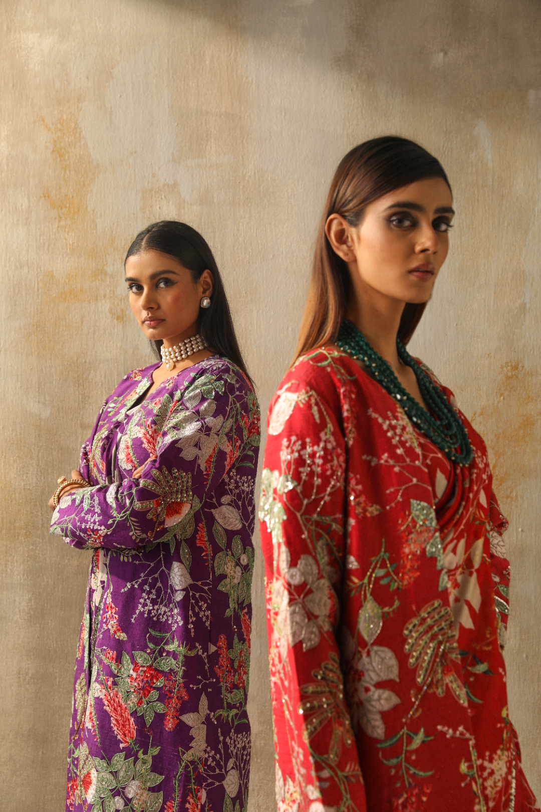 Stunning Printed Saree with Blouse and Long Jacket