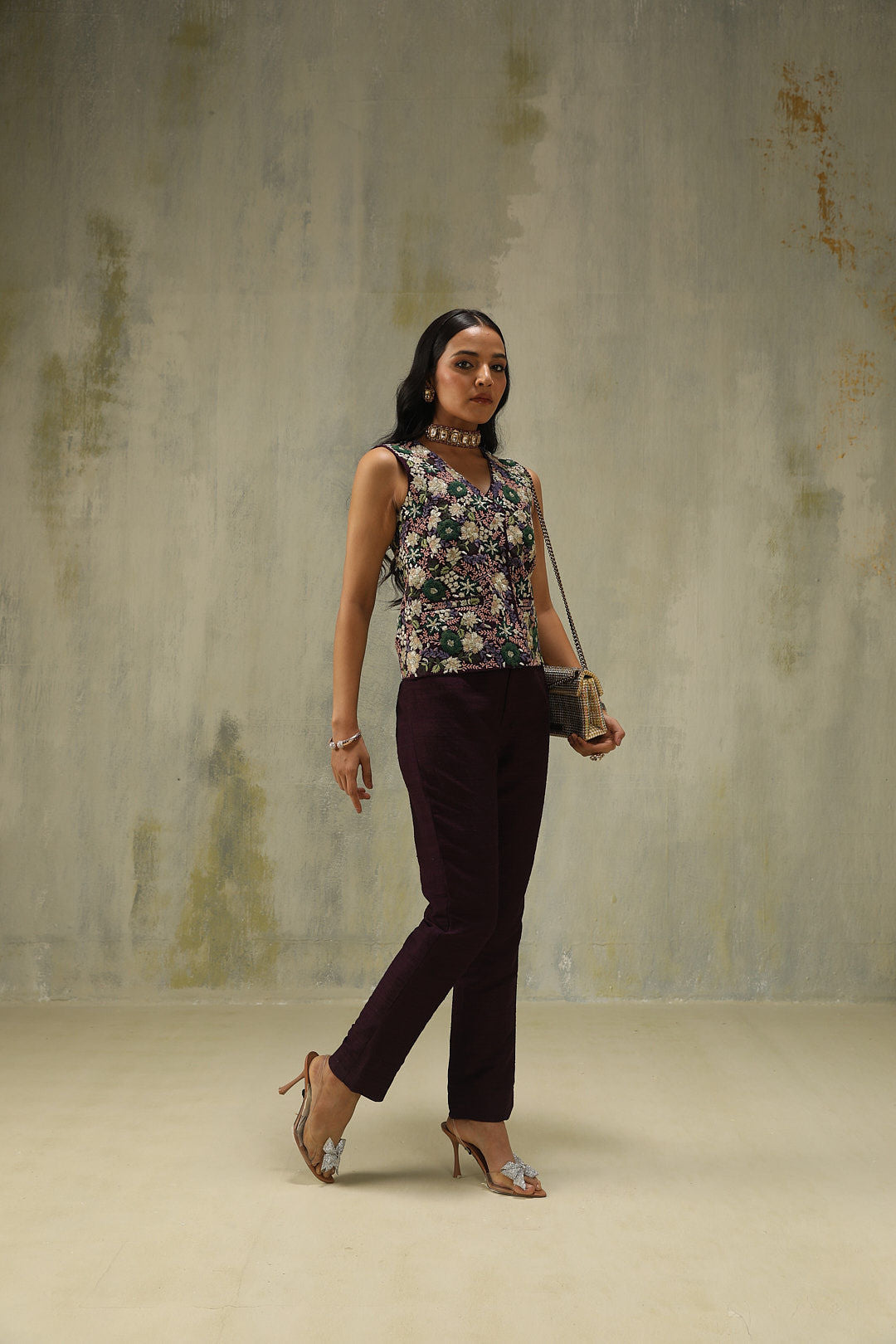 Miraya : Embroidered Jacket and Pants Set