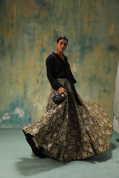 Abigail: Black and Gold Lehenga